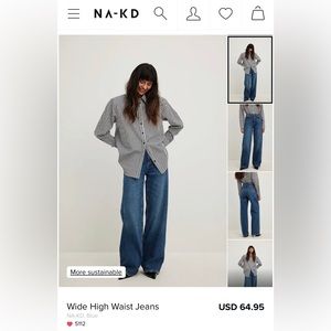 Wide leg high waisted jeans